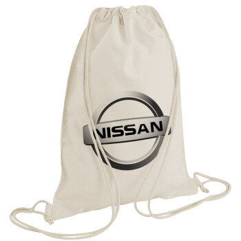 nissan, Backpack bag GYMBAG natural (28x40cm)