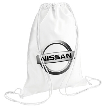 nissan, Τσάντα πλάτης πουγκί GYMBAG λευκή (28x40cm)