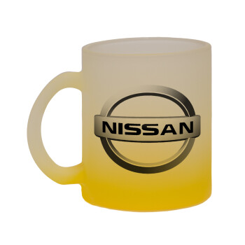 nissan, Κούπα γυάλινη δίχρωμη με βάση το κίτρινο ματ, 330ml