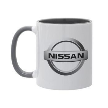 nissan, Κούπα χρωματιστή γκρι, κεραμική, 330ml