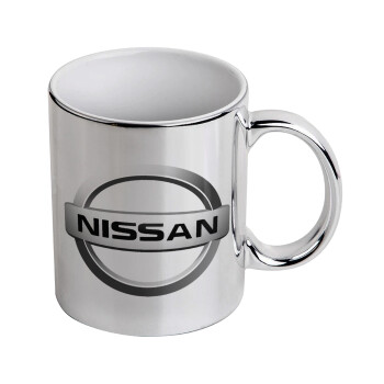nissan, Mug ceramic, silver mirror, 330ml