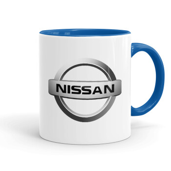 nissan, Mug colored blue, ceramic, 330ml