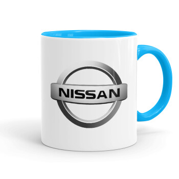 nissan, Mug colored light blue, ceramic, 330ml