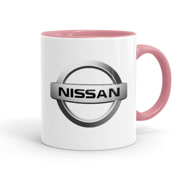 nissan, Κούπα χρωματιστή ροζ, κεραμική, 330ml