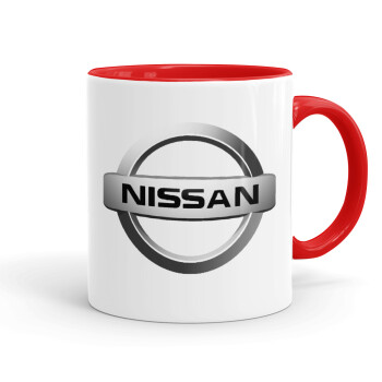 nissan, Mug colored red, ceramic, 330ml