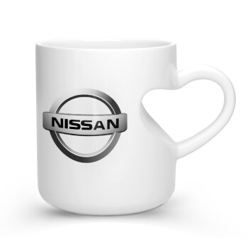 nissan, Κούπα καρδιά λευκή, κεραμική, 330ml