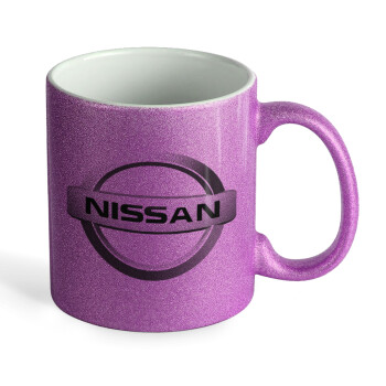 nissan, Κούπα Μωβ Glitter που γυαλίζει, κεραμική, 330ml
