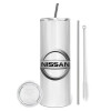 Tumbler stainless steel 600ml, with metal straw & cleaning brush