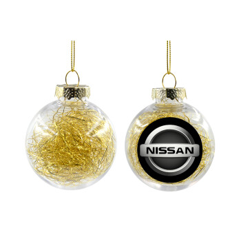 nissan, Χριστουγεννιάτικη μπάλα δένδρου διάφανη με χρυσό γέμισμα 8cm