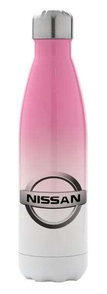 nissan — Metal mug thermos Pink/White (Stainless steel), double wall, 500ml