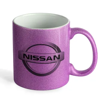 nissan, Κούπα Μωβ Glitter που γυαλίζει, κεραμική, 330ml