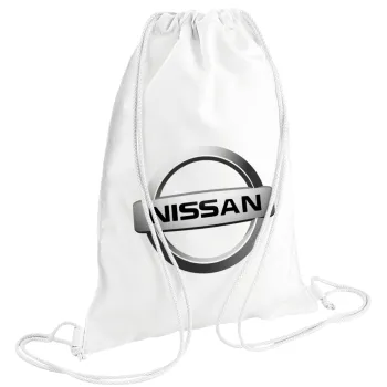 nissan, Backpack pouch GYMBAG white (28x40cm)