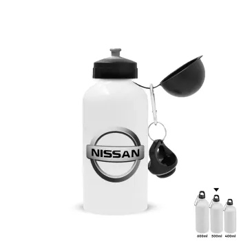 nissan, Metal water bottle, White, aluminum 500ml