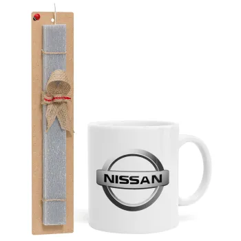 nissan, Easter Set, Ceramic Cup (330ml) & Easter aromatic flat candle (30cm) (GRAY)