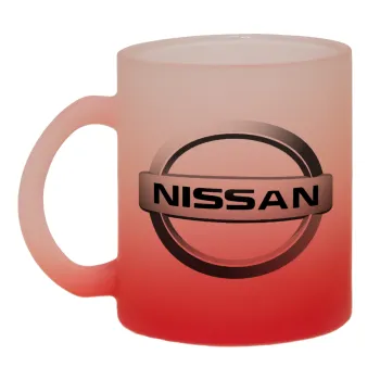 nissan, Κούπα γυάλινη δίχρωμη με βάση το κόκκινο ματ, 330ml