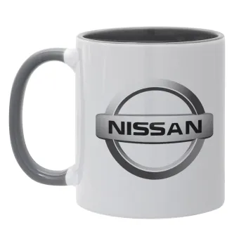 nissan, Κούπα χρωματιστή γκρι, κεραμική, 330ml