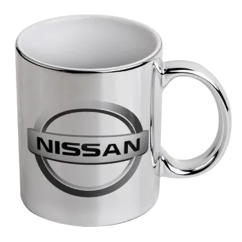 nissan, Mug ceramic, silver mirror, 330ml
