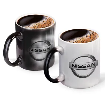 nissan, Color changing magic Mug, ceramic, 330ml when adding hot liquid inside, the black colour desappears (1 pcs)