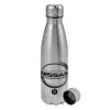 Metallic water bottle, stainless steel, 750ml