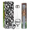 Easter candle, metallic white thermos bottle (500ml) & aromatic flat candle (30cm) (GRAY)