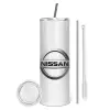 Tumbler stainless steel 600ml, with metal straw & cleaning brush