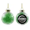Transparent Christmas tree ball ornament with green filling 8cm