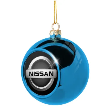 nissan, Blue Christmas tree ball ornament 8cm
