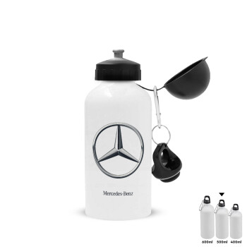mercedes, Metal water bottle, White, aluminum 500ml