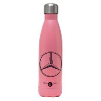 mercedes, Metal mug thermos Pink Mat (Stainless steel), double wall, 500ml