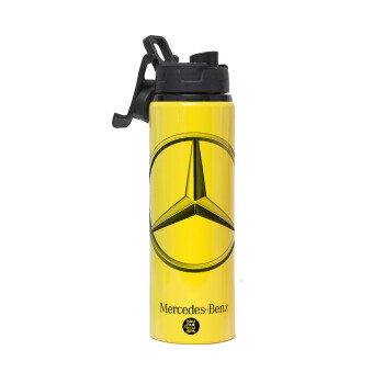 mercedes, Metallic water bottle with safety lid, 850ml aluminum