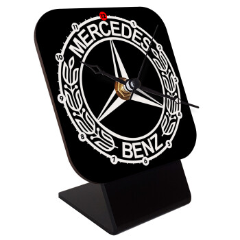 mercedes, Quartz Wooden table clock with hands (10cm)