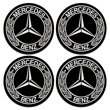 mercedes, SET of 4 round wooden coasters (9cm)