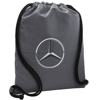mercedes, Backpack pouch GYMBAG GREY, with pocket (40x48cm) & thick cords