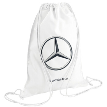 mercedes, Τσάντα πλάτης πουγκί GYMBAG λευκή (28x40cm)