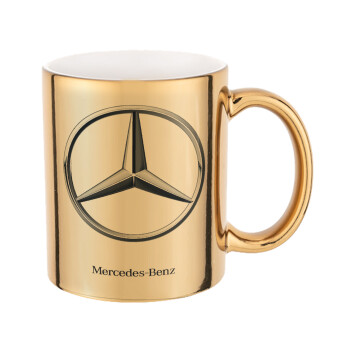 mercedes, Mug ceramic, gold mirror, 330ml