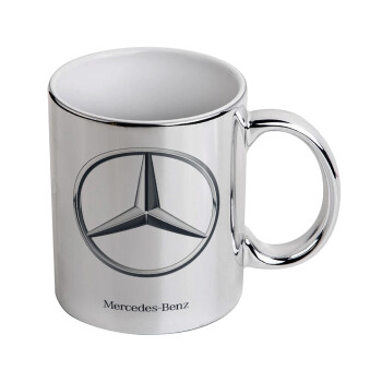 mercedes, Mug ceramic, silver mirror, 330ml