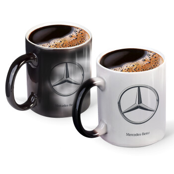mercedes, Color changing magic Mug, ceramic, 330ml when adding hot liquid inside, the black colour desappears (1 pcs)