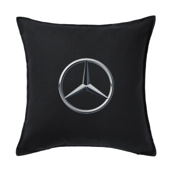 mercedes, Μαξιλάρι καναπέ Μαύρο 100% βαμβάκι, περιέχεται το γέμισμα (50x50cm)