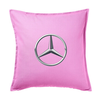mercedes, Μαξιλάρι καναπέ ΡΟΖ 100% βαμβάκι, περιέχεται το γέμισμα (50x50cm)