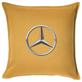 mercedes, Μαξιλάρι καναπέ Κίτρινο 100% βαμβάκι, περιέχεται το γέμισμα (50x50cm)