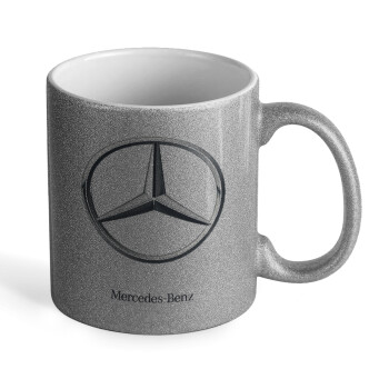 mercedes, Κούπα Ασημένια Glitter που γυαλίζει, κεραμική, 330ml