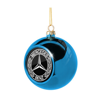 mercedes, Blue Christmas tree ball ornament 8cm