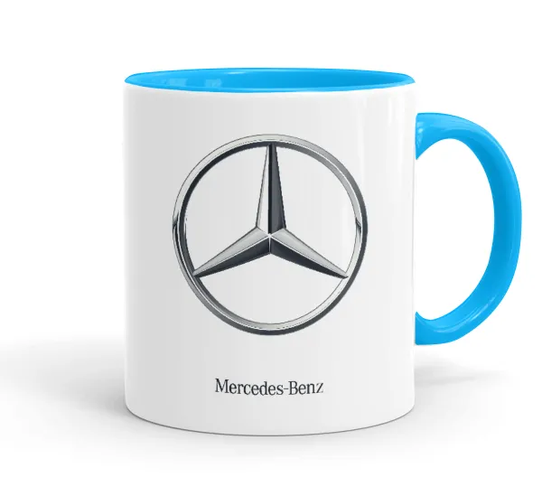 mercedes — Κούπα χρωματιστή γαλάζια, κεραμική, 330ml