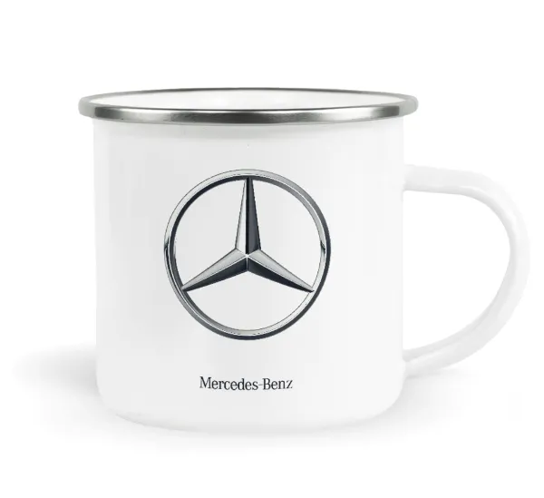 mercedes — Metallic enamel cup white 360ml
