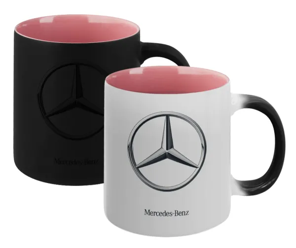 mercedes — Magic mug with pink interior, ceramic, 330ml, changes colour with hot drinks