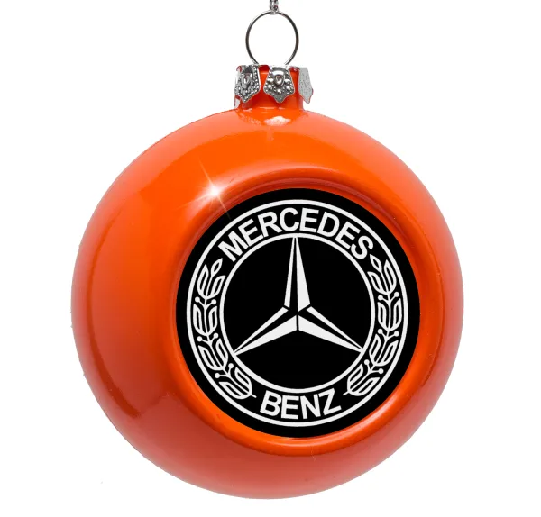 mercedes — Στολίδι Χριστουγεννιάτικη μπάλα δένδρου Πορτοκαλί 8cm