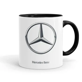 mercedes, Κούπα χρωματιστή μαύρη, κεραμική, 330ml