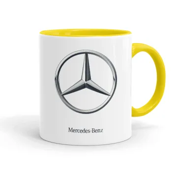 mercedes, Mug colored yellow, ceramic, 330ml