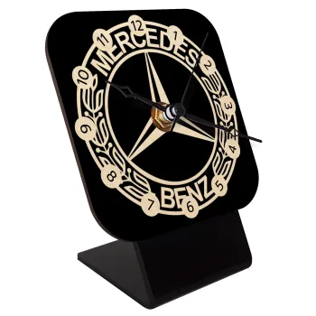 mercedes, Επιτραπέζιο ρολόι σε φυσικό ξύλο (10cm)