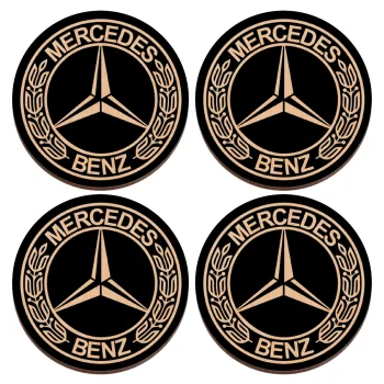 mercedes, ΣΕΤ x4 Σουβέρ ξύλινα στρογγυλά plywood (9cm)